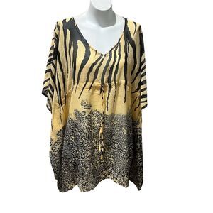 SR Fashion Women's Animal Print Tunic Multicolor One Size Casual Summer